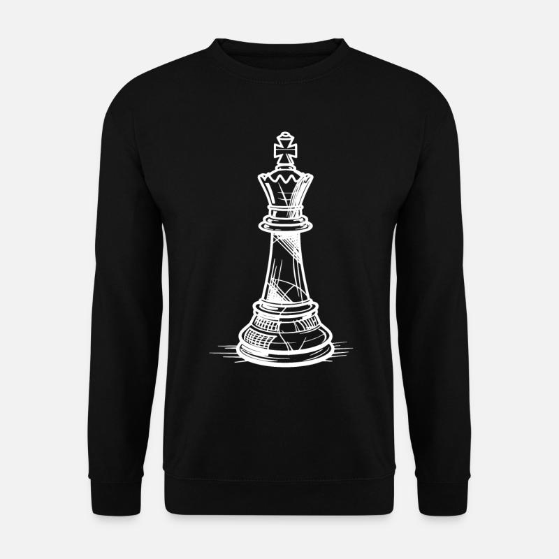 Schachfigur Skizze - Unisex Pullover - Schwarz