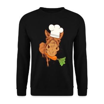 Cuisinier Cuisiniers Cuisinier Âne Cuisine Arts culinaires Hôte - Sweat-shirt Unisexe - noir - Devant - Alina (178cm) & Michal (187cm)