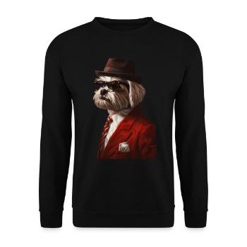 Havaneser - Unisex Pullover - Schwarz - Vorne - Alina (178cm) & Michal (187cm)
