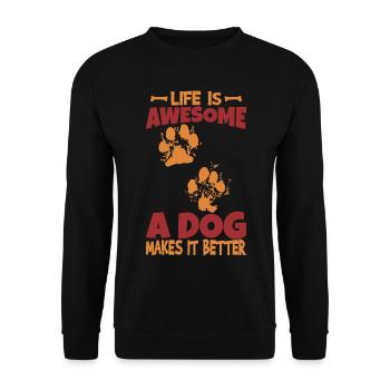 Dicton amoureux des chiens - Sweat-shirt Unisexe - noir - Devant - Alina (178cm) & Michal (187cm)