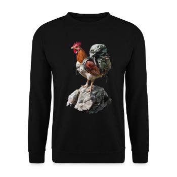 Huhn Hahn - Unisex Pullover - Schwarz - Vorne - Alina (178cm) & Michal (187cm)