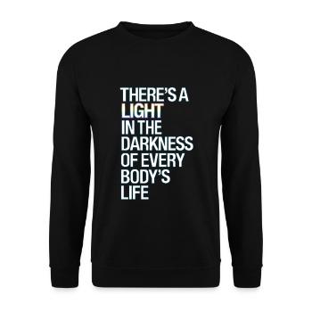 Inspirational Light in Darkness Quote Design - Unisex Sweatshirt - black - Front - Alina (178cm) & Michal (187cm)