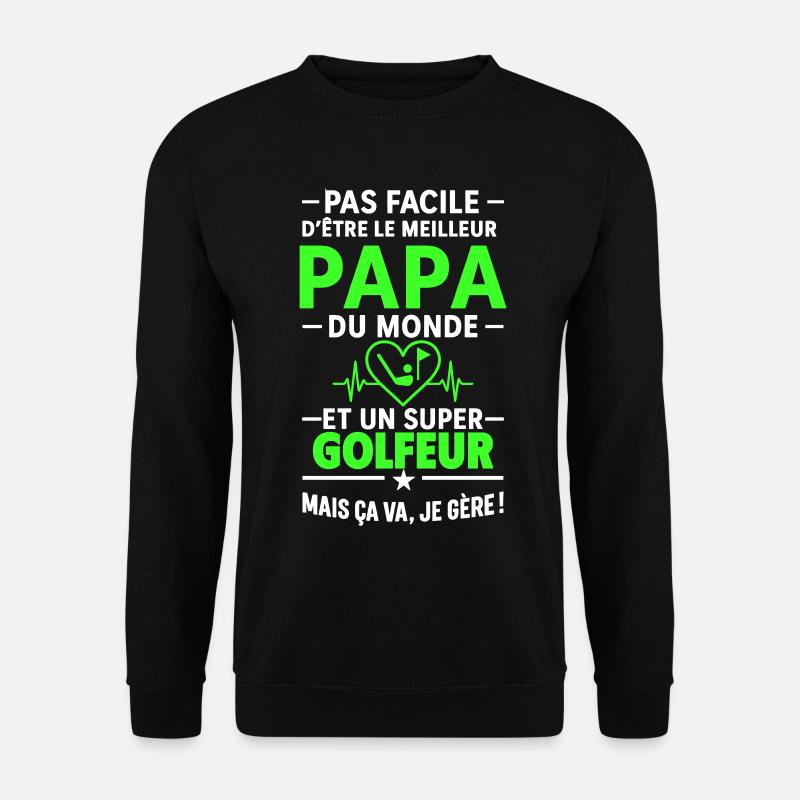 Heart + Golf – Super Dad Golfer - Unisex Sweatshirt - black