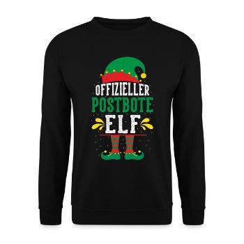 Christmas MAIL CARRIER POSTMAN ELF Funny - Unisex Sweatshirt - black - Front - Alina (178cm) & Michal (187cm)