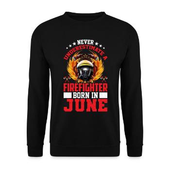Fire Brigade Birthday June - Unisex Sweatshirt - black - Front - Alina (178cm) & Michal (187cm)