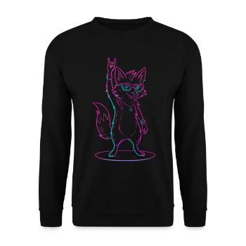 Renard à la Glace avec des lunettes de soleil cool - Sweat-shirt Unisexe - noir - Devant - Alina (178cm) & Michal (187cm)