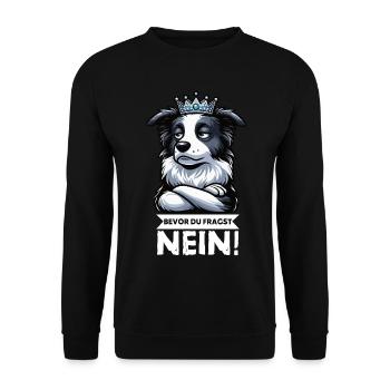 Avant que vous ne demandiez : Border Collie, Chien de Troupeau, Chien Collie - Sweat-shirt Unisexe - noir - Devant - Alina (178cm) & Michal (187cm)