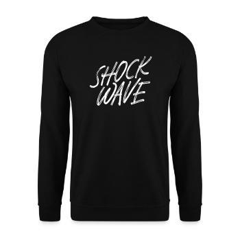 Schockwelle Pinselsturm Design - Unisex Pullover - Schwarz - Vorne - Alina (178cm) & Michal (187cm)
