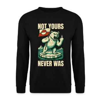 Not Yours Never Was Greenland Is Not For Sale - Unisex Pullover - Schwarz - Vorne - Alina (178cm) & Michal (187cm)