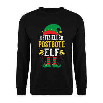 Christmas MAIL CARRIER POSTMAN ELF Funny - Unisex Sweatshirt - black - Front - Alina (178cm) & Michal (187cm)