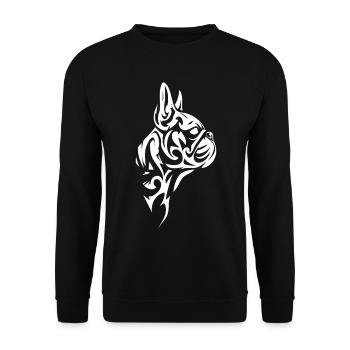 Tatouage tribal du bouledogue français - Sweat-shirt Unisexe - noir - Devant - Alina (178cm) & Michal (187cm)