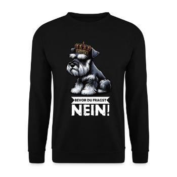 Avant que vous ne demandiez Pas de Schnauzer Géant - Sweat-shirt Unisexe - noir - Devant - Alina (178cm) & Michal (187cm)