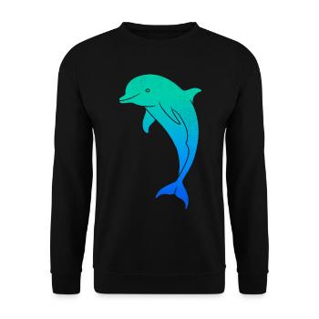 Dolphin Dolphin Men Boys Kids Bottlenose dolphin - Unisex Sweatshirt - black - Front - Alina (178cm) & Michal (187cm)