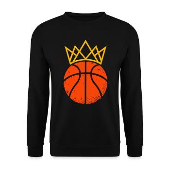 Basketball King & Queen Partnerlook Design - Unisex Pullover - Schwarz - Vorne - Alina (178cm) & Michal (187cm)