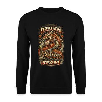 Dragon Dance Drachentanz - Unisex Pullover - Schwarz - Vorne - Alina (178cm) & Michal (187cm)