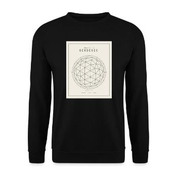 Geodesische Sphäre Geometrie Muster - Unisex Pullover - Schwarz - Vorne - Alina (178cm) & Michal (187cm)