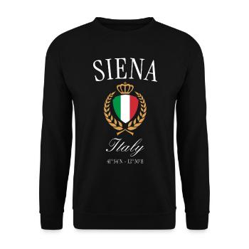 Siena Italien Wappen Krone – Reise Souvenir - Unisex Pullover - Schwarz - Vorne - Alina (178cm) & Michal (187cm)