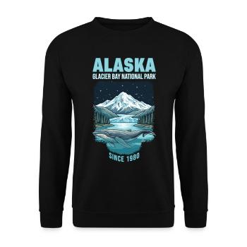 Parc national des glaciers de croisière de l’Alaska 1980 - Sweat-shirt Unisexe - noir - Devant - Alina (178cm) & Michal (187cm)
