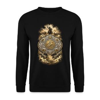 Rodeo Amerikanisch - Unisex Pullover - Schwarz - Vorne - Alina (178cm) & Michal (187cm)