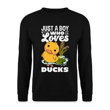 Motifs drôles de canards Citons amoureux de canards - Sweat-shirt Unisexe - noir - Devant - Alina (178cm) & Michal (187cm)