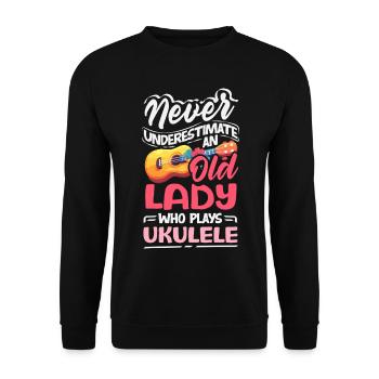 Funny Ukulele Designs and Sayings - Unisex Sweatshirt - black - Front - Alina (178cm) & Michal (187cm)
