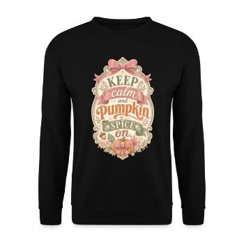 Pumpkin Spice - Unisex Pullover - Schwarz - Vorne - Alina (178cm) & Michal (187cm)