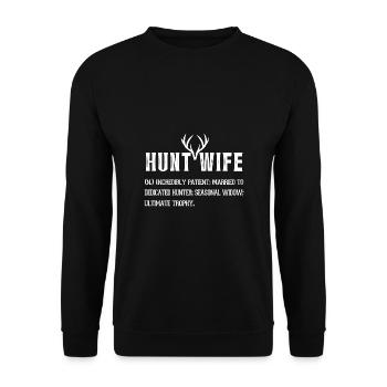 Hunting Wife Gift Hunting Hunt Wife Gift Hunting - Unisex Sweatshirt - black - Front - Alina (178cm) & Michal (187cm)