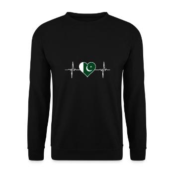 Battement de cœur du drapeau pakistanais - Sweat-shirt Unisexe - noir - Devant - Alina (178cm) & Michal (187cm)