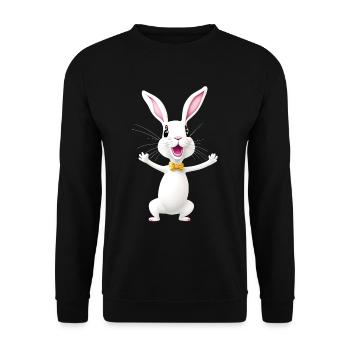 Funny Easter Bunny - Unisex Sweatshirt - black - Front - Alina (178cm) & Michal (187cm)