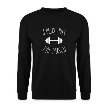 I can not have muscu - Unisex Sweatshirt - black - Front - Alina (178cm) & Michal (187cm)
