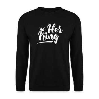 Partnershirt Paar Her King - Unisex Pullover - Schwarz - Vorne - Alina (178cm) & Michal (187cm)