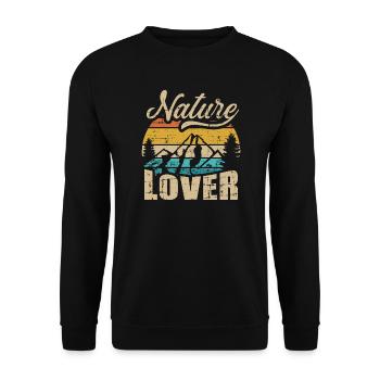Berge - Unisex Pullover - Schwarz - Vorne - Alina (178cm) & Michal (187cm)