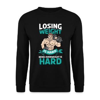 Bodybuilding Weight Training Fitness Muscle Building - Unisex Sweatshirt - black - Front - Alina (178cm) & Michal (187cm)