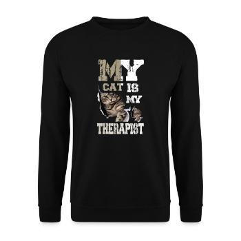 Mon chat est mon thérapeute - Sweat-shirt Unisexe - noir - Devant - Alina (178cm) & Michal (187cm)