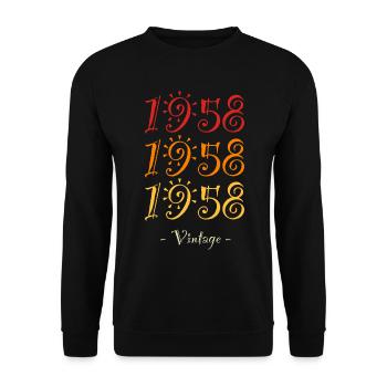 1958 vintage - Unisex Sweatshirt - black - Front - Alina (178cm) & Michal (187cm)