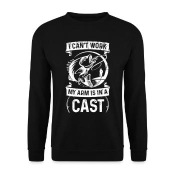 Ich kann meinen Arm nicht mit einem Gips bewegen - Unisex Pullover - Schwarz - Vorne - Alina (178cm) & Michal (187cm)