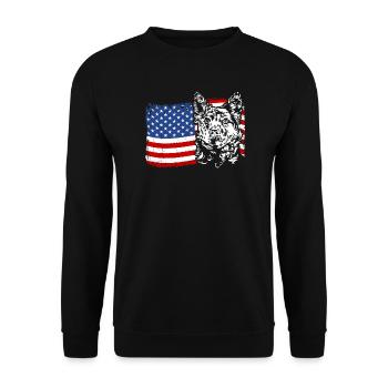 Hongrois Mudi Amérique Drapeau Chiens Chien Wilsigns - Sweat-shirt Unisexe - noir - Devant - Alina (178cm) & Michal (187cm)