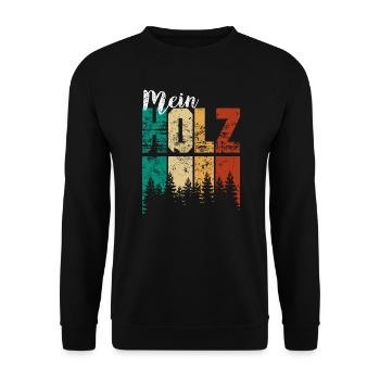 Jäger Bergsteiger Wanderer - Unisex Pullover - Schwarz - Vorne - Alina (178cm) & Michal (187cm)