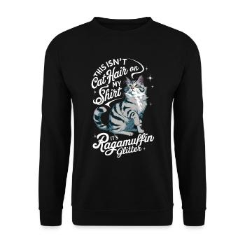 Katze Ragamuffin Geschenk - Unisex Pullover - Schwarz - Vorne - Alina (178cm) & Michal (187cm)