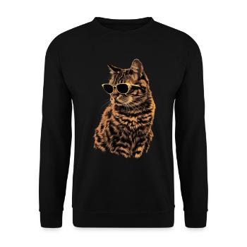 Sonnenbril für Orientalisch Kurzhaarkatze Geschenk - Unisex Pullover - Schwarz - Vorne - Alina (178cm) & Michal (187cm)