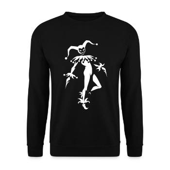 Female Clown – Cool Carnival and Carnival - Unisex Sweatshirt - black - Front - Alina (178cm) & Michal (187cm)