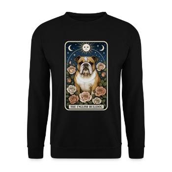 Englische Bulldogge - Unisex Pullover - Schwarz - Vorne - Alina (178cm) & Michal (187cm)