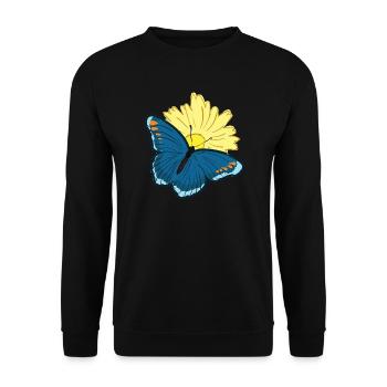 Butterfly Butterfly Wing Butterfly - Unisex Sweatshirt - black - Front - Alina (178cm) & Michal (187cm)