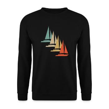 Voilier de voilier rétro style vintage - Sweat-shirt Unisexe - noir - Devant - Alina (178cm) & Michal (187cm)