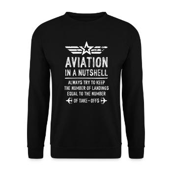 Funny Aviation Pilot Airplane Pilot - Unisex Sweatshirt - black - Front - Alina (178cm) & Michal (187cm)
