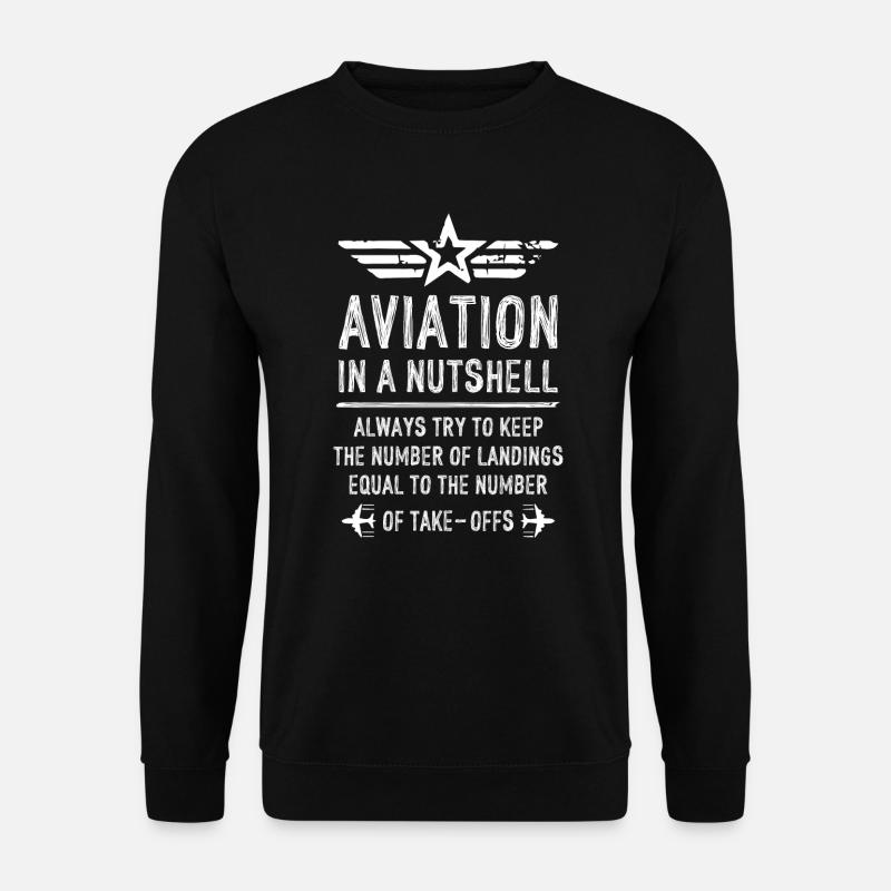 Funny Aviation Pilot Airplane Pilot - Sweat-shirt Unisexe - noir