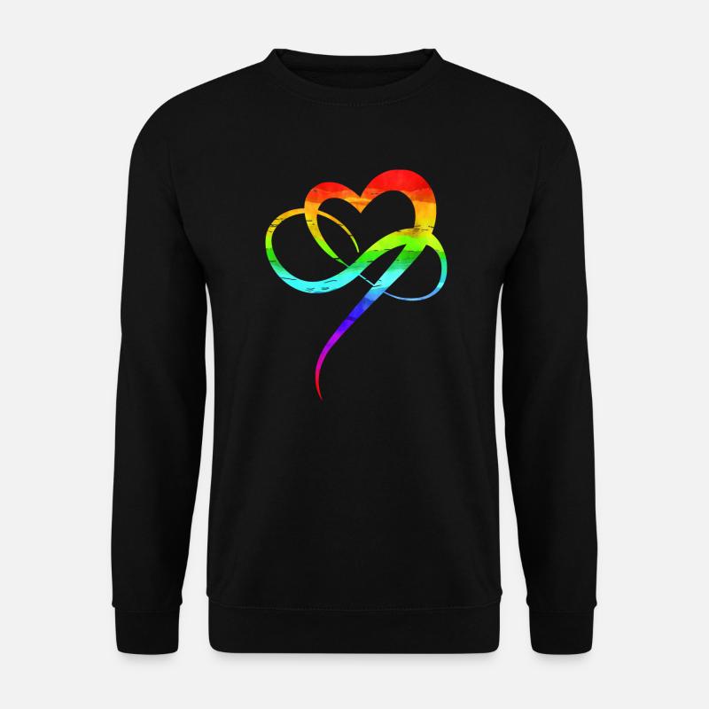 Homo Liebe CSD Regenbogen Herz Polygamie IDAHOBIT - Unisex Pullover - Schwarz