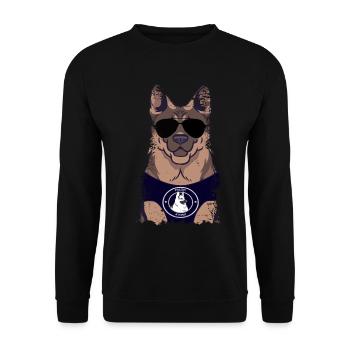 Polizeihund Deutscher Schäferhund - Unisex Pullover - Schwarz - Vorne - Alina (178cm) & Michal (187cm)