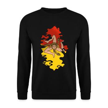 Drapeau de la Sicile Italie Palerme Trinacria Italia - Sweat-shirt Unisexe - noir - Devant - Alina (178cm) & Michal (187cm)
