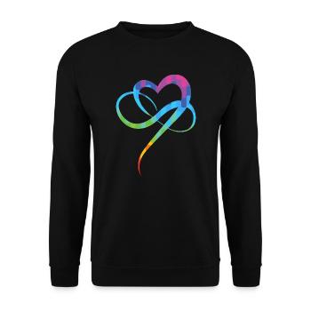 Poly Love Heart - Infinity Herz - Unisex Pullover - Schwarz - Vorne - Alina (178cm) & Michal (187cm)